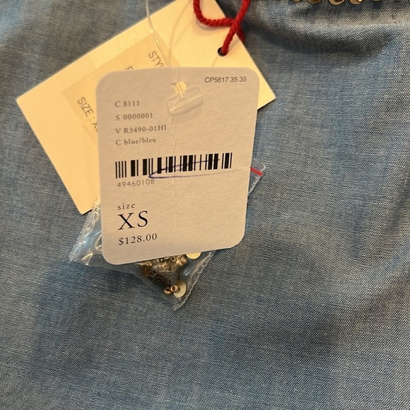 NWT RAGA Embellished Raglan-Sleeve Denim Top Size - XSMALL - Picture 8 of 9